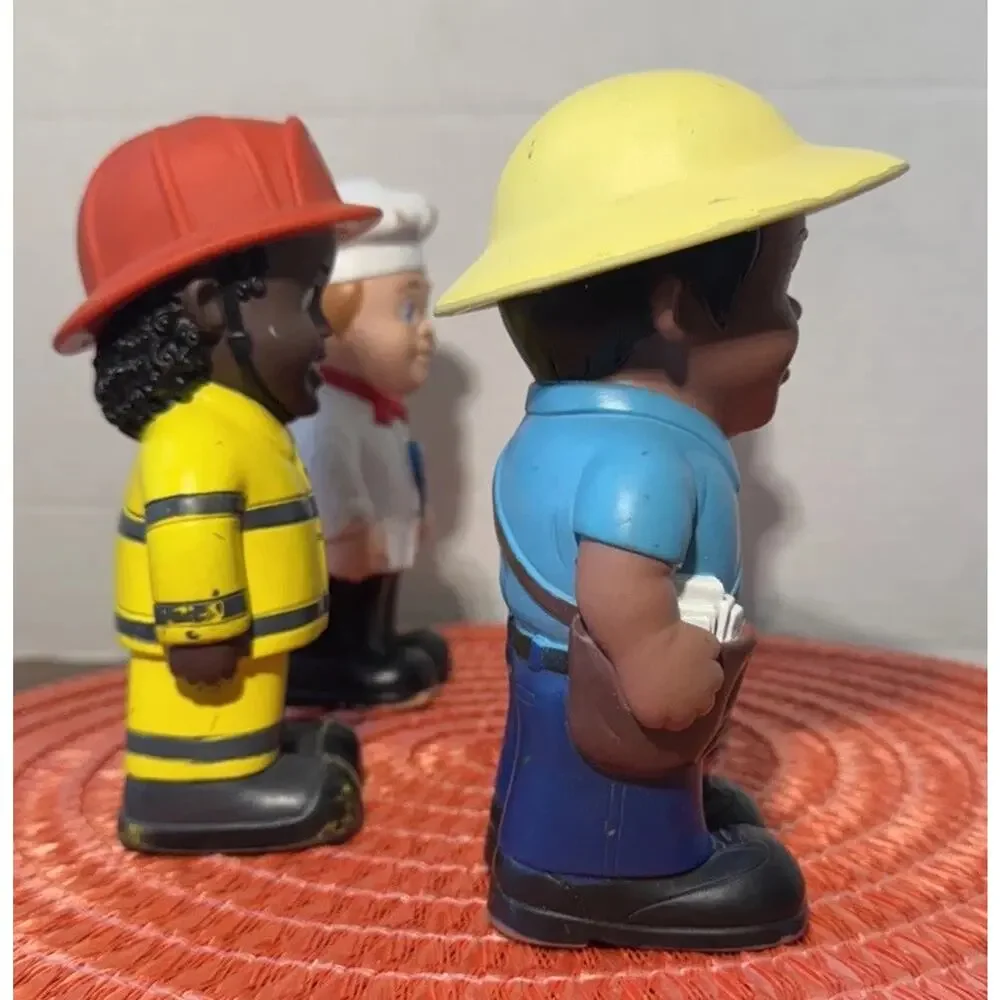 4 Early Learning Toys Soft Vinyl‎ Plastic Community Town Workers 6.5